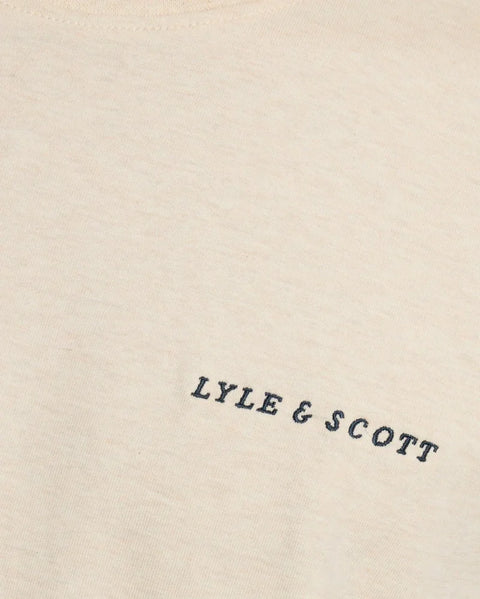 Lyle & Scott TS2300VT Script T-Shirt In Y147 Ice Cream Marl