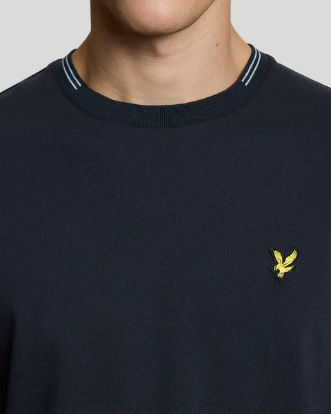 Lyle & Scott TS2405V Fine Tipped T-Shirt In Y155 Dark Navy/ Chalk Blue