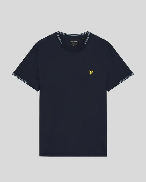 Lyle & Scott TS2405V Fine Tipped T-Shirt In Y155 Dark Navy/ Chalk Blue