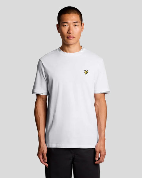 Lyle & Scott TS2405V Fine Tipped T-Shirt In Y162 White/Everglade