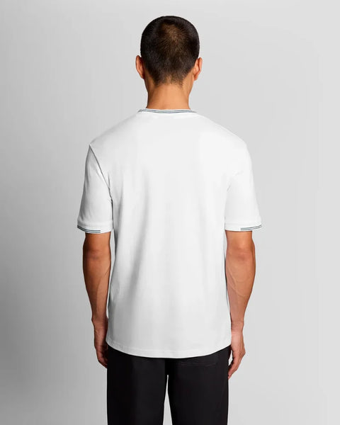 Lyle & Scott TS2405V Fine Tipped T-Shirt In Y162 White/Everglade