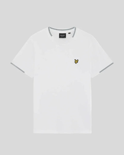 Lyle & Scott TS2405V Fine Tipped T-Shirt In Y162 White/Everglade