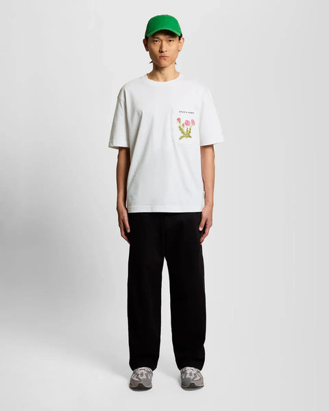 Lyle & Scott TS2415V Floral Embroidered T-shirt In 626 White
