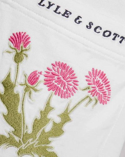 Lyle & Scott TS2415V Floral Embroidered T-shirt In 626 White