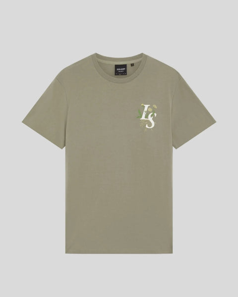 Lyle & Scott TS2417V Dandelion Script Graphic T-shirt In Y129 Lint