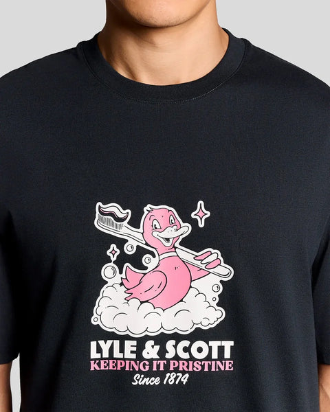 Lyle & Scott TS2423V Rubber Duck Graphic T-shirt In Z271 Dark Navy