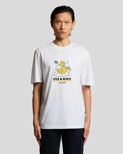 Lyle & Scott TS2423V Rubber Duck Graphic T-shirt In 626 White