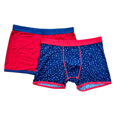 Swole Panda SP-UN-TWIN-12- Grey Spots Red & Blue Boxers Twin Pack