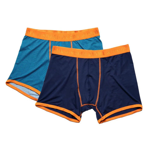 Swole Panda SP-UN-TWIN-04- Navy / Blue Herringbone Boxers Twin Pack