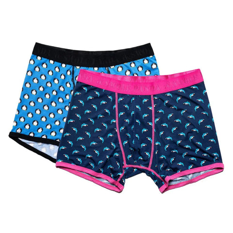 Swole Panda SP-UN-TWIN-05- M Penguin / Shark Boxers Twin Pack