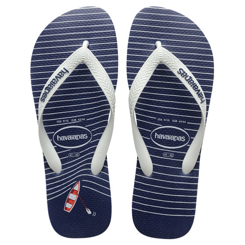 Havaianas nautical top flip flops in navy blue/white– mitchellsmenswear