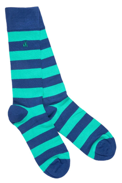 Swole Panda SP089 Lime Green Striped Socks