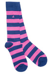 Swole Panda SP088 Rich Pink Striped Socks