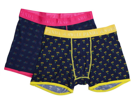 Swole Panda SP-UN-TWIN-08 Bicycle / Palm Tree Boxers Twin Pack
