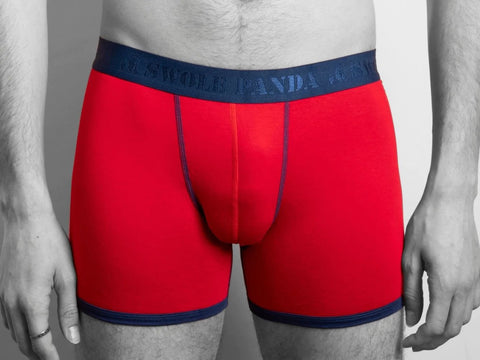 Swole Panda SP-UN-02 Red Bamboo Boxers Blue Band